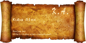 Kuba Alex névjegykártya